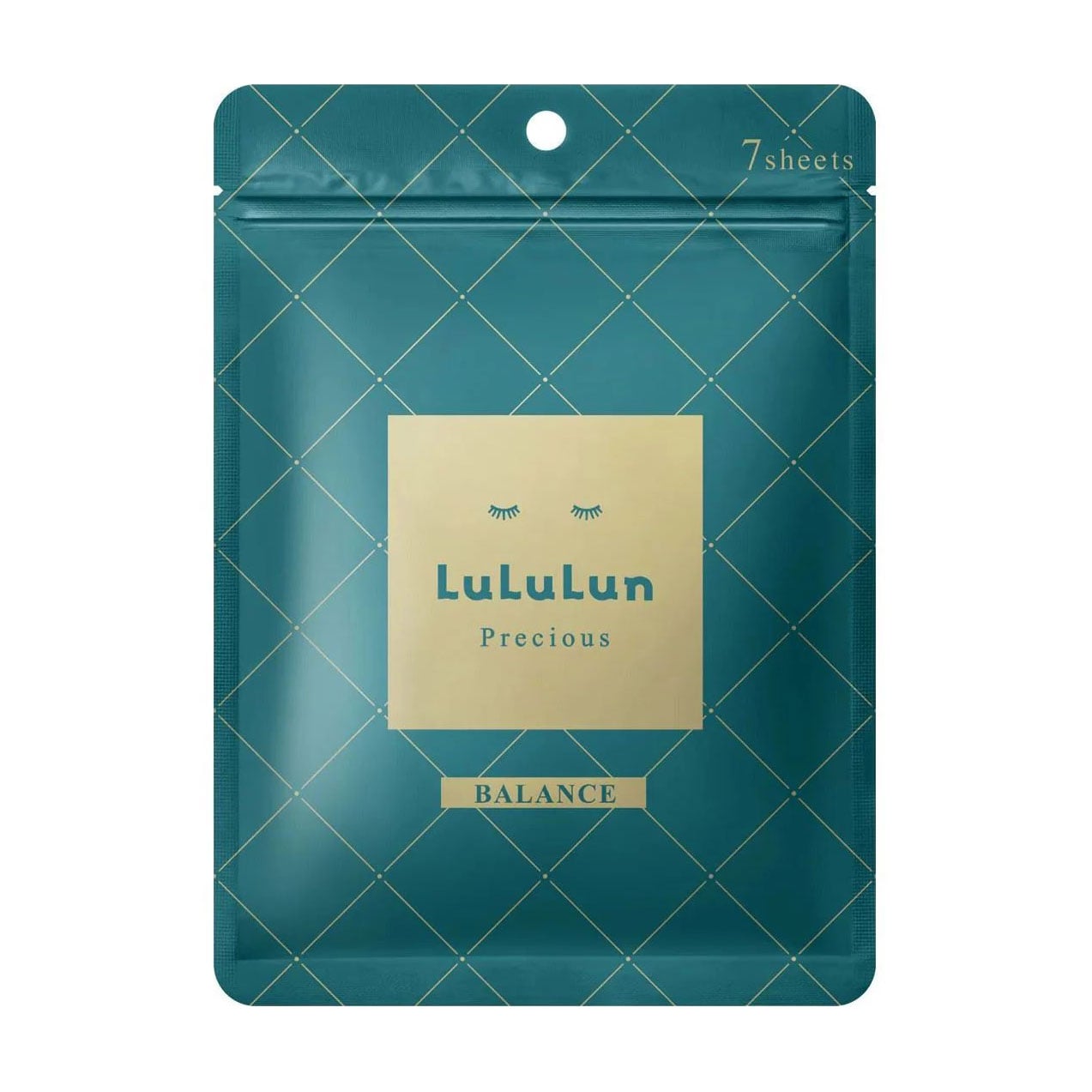 Антивікова відновлювальна тканинна маска для обличчя Lululun Precious Balance Green, 7 шт